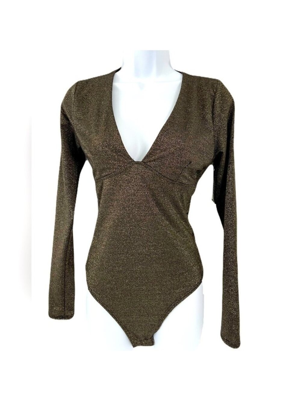 NWT Sincerely Jules/ Metallic glitter/ Bodysuit/ Long sleeve/ Size US S